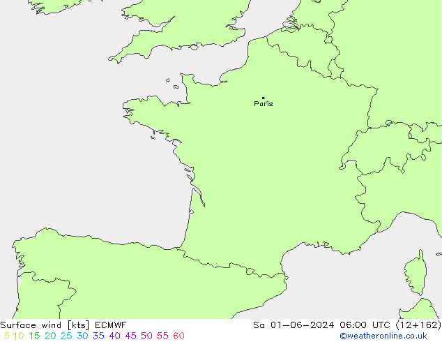 Surface wind ECMWF So 01.06.2024 06 UTC