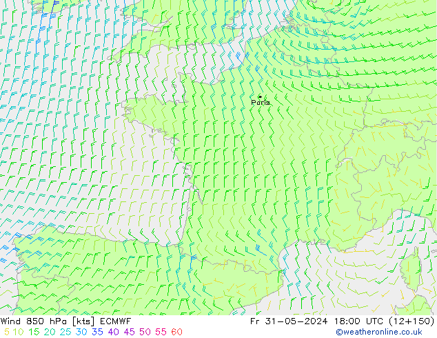 Wind 850 hPa ECMWF vr 31.05.2024 18 UTC