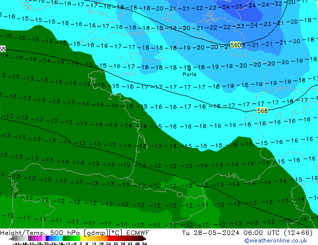 Z500/Rain (+SLP)/Z850 ECMWF Tu 28.05.2024 06 UTC