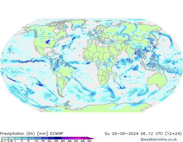 Z500/Rain (+SLP)/Z850 ECMWF dom 26.05.2024 12 UTC