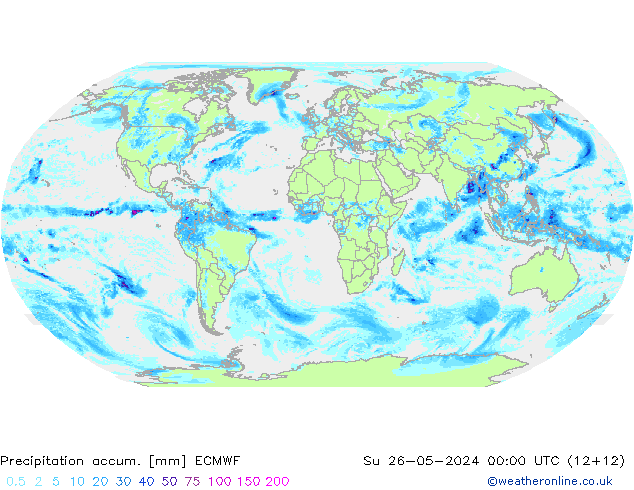 Precipitation accum. ECMWF  26.05.2024 00 UTC