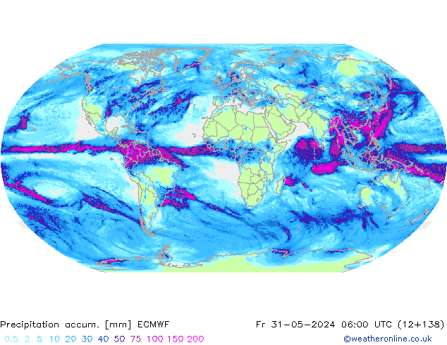 Précipitation accum. ECMWF ven 31.05.2024 06 UTC