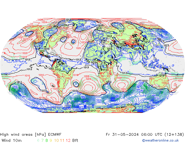 Windvelden ECMWF vr 31.05.2024 06 UTC