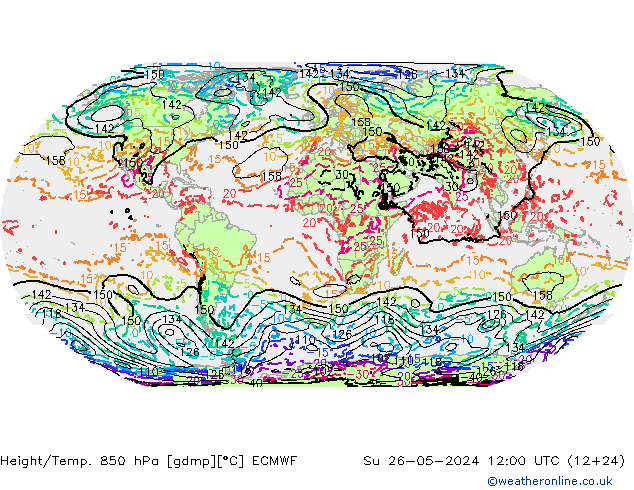 Z500/Rain (+SLP)/Z850 ECMWF Вс 26.05.2024 12 UTC