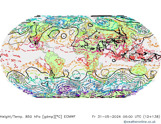 Z500/Rain (+SLP)/Z850 ECMWF Pá 31.05.2024 06 UTC