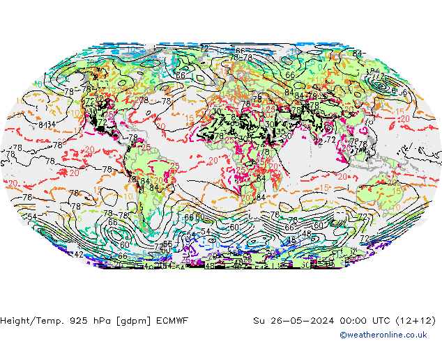 Height/Temp. 925 hPa ECMWF Su 26.05.2024 00 UTC