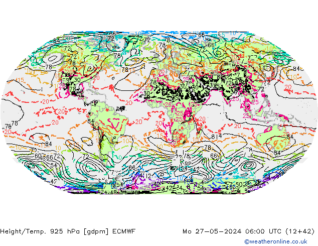 Hoogte/Temp. 925 hPa ECMWF ma 27.05.2024 06 UTC