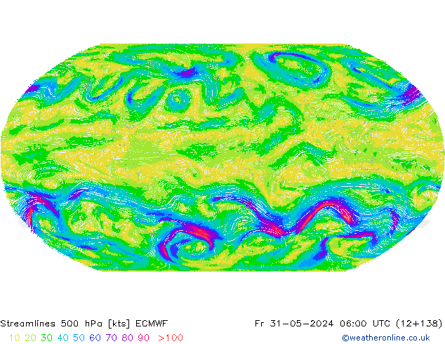 ветер 500 гПа ECMWF пт 31.05.2024 06 UTC