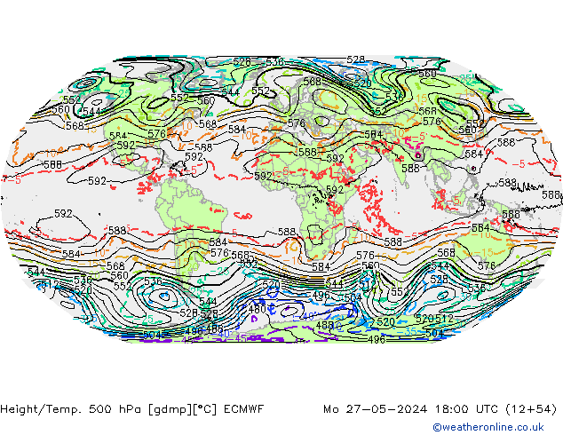 Z500/Regen(+SLP)/Z850 ECMWF ma 27.05.2024 18 UTC