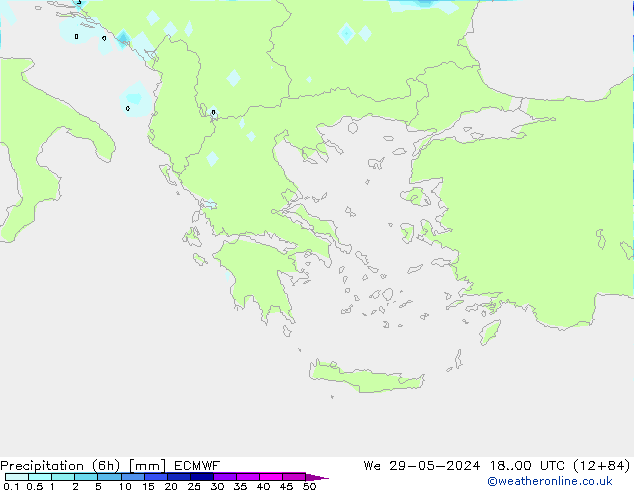 Precipitação (6h) ECMWF Qua 29.05.2024 00 UTC