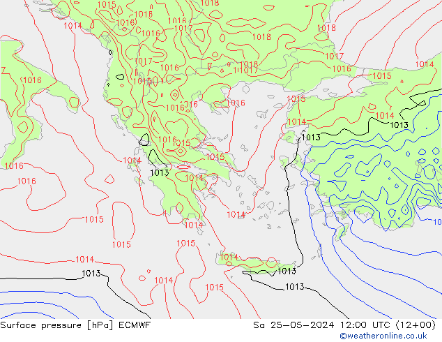 pression de l'air ECMWF sam 25.05.2024 12 UTC