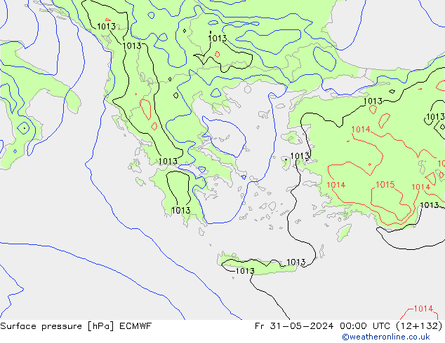 Bodendruck ECMWF Fr 31.05.2024 00 UTC