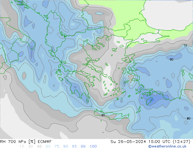 RH 700 hPa ECMWF Su 26.05.2024 15 UTC