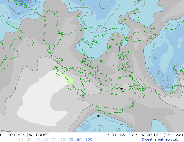 RH 700 hPa ECMWF pt. 31.05.2024 00 UTC