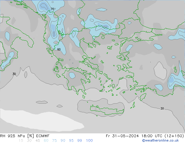 RH 925 hPa ECMWF pt. 31.05.2024 18 UTC