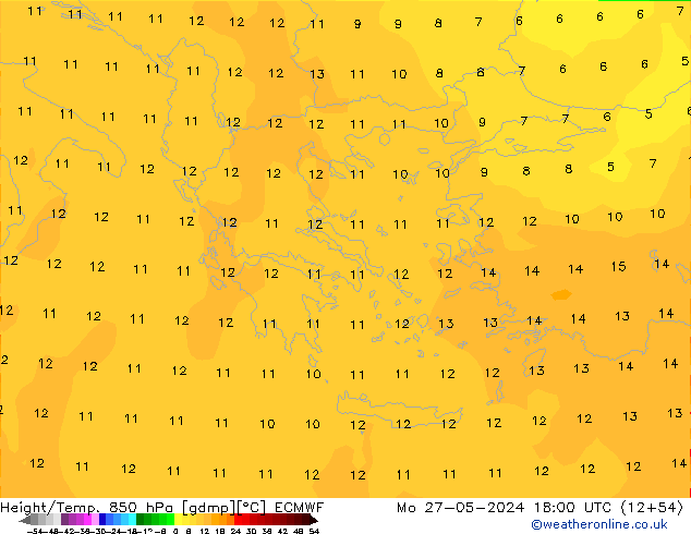 Z500/Rain (+SLP)/Z850 ECMWF lun 27.05.2024 18 UTC