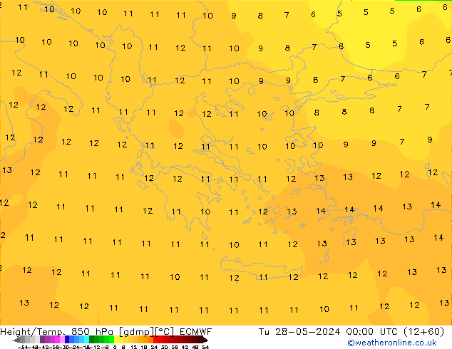 Z500/Regen(+SLP)/Z850 ECMWF di 28.05.2024 00 UTC