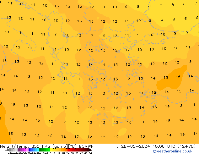 Z500/Rain (+SLP)/Z850 ECMWF Tu 28.05.2024 18 UTC