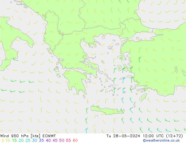 Rüzgar 950 hPa ECMWF Sa 28.05.2024 12 UTC