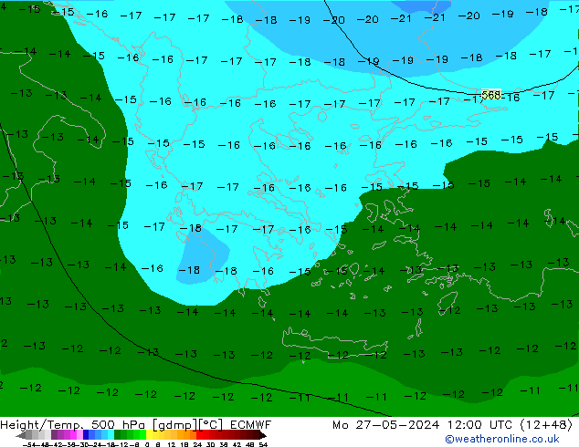 Z500/Rain (+SLP)/Z850 ECMWF  27.05.2024 12 UTC