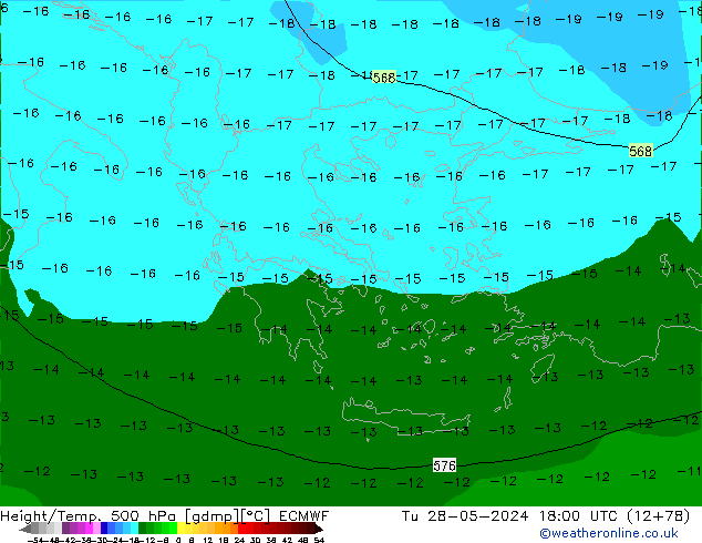 Z500/Rain (+SLP)/Z850 ECMWF Tu 28.05.2024 18 UTC