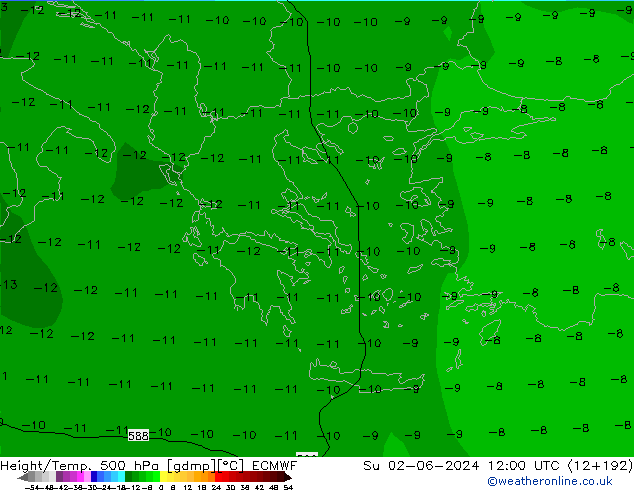 Z500/Rain (+SLP)/Z850 ECMWF Ne 02.06.2024 12 UTC