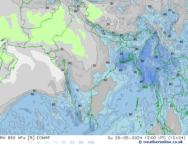 RV 850 hPa ECMWF zo 26.05.2024 12 UTC