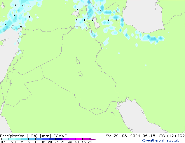 Yağış (12h) ECMWF Çar 29.05.2024 18 UTC