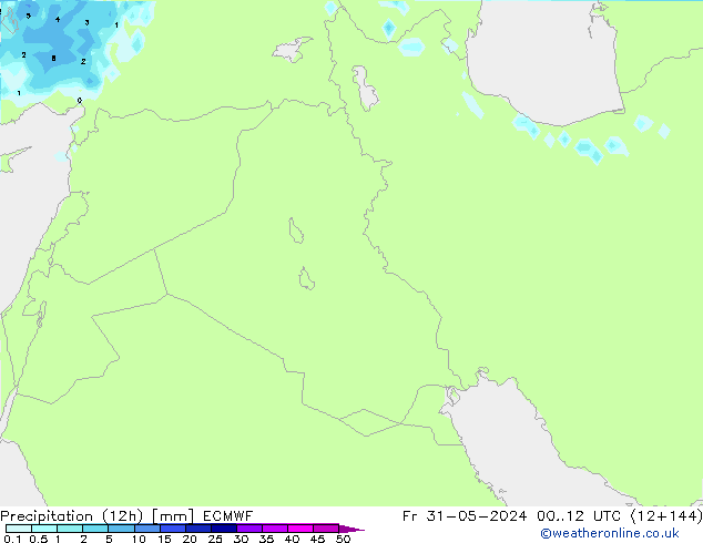 Precipitation (12h) ECMWF Fr 31.05.2024 12 UTC