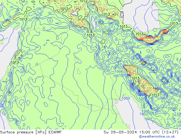 Yer basıncı ECMWF Paz 26.05.2024 15 UTC