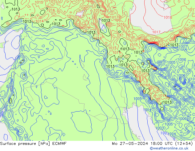 Pressione al suolo ECMWF lun 27.05.2024 18 UTC