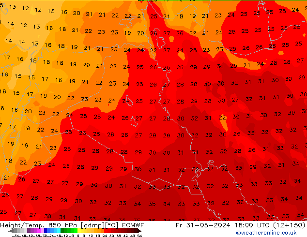 Z500/Regen(+SLP)/Z850 ECMWF vr 31.05.2024 18 UTC