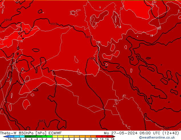 Theta-W 850hPa ECMWF Mo 27.05.2024 06 UTC