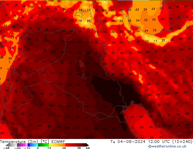 Temperatura (2m) ECMWF mar 04.06.2024 12 UTC