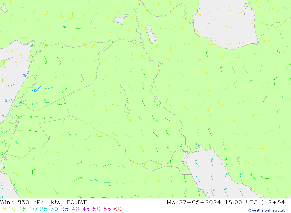 Wind 850 hPa ECMWF Po 27.05.2024 18 UTC