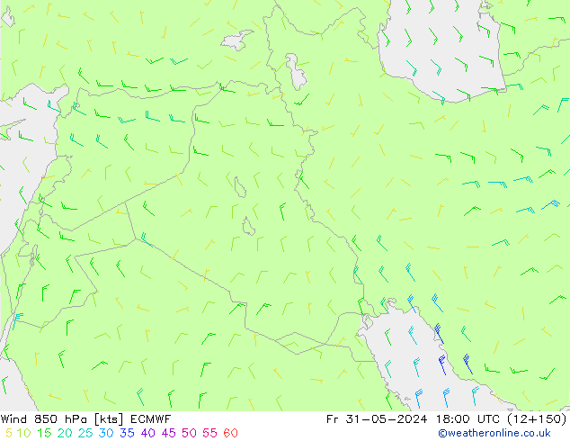 Vento 850 hPa ECMWF Sex 31.05.2024 18 UTC