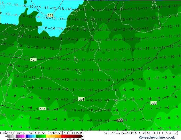 Z500/Rain (+SLP)/Z850 ECMWF dom 26.05.2024 00 UTC