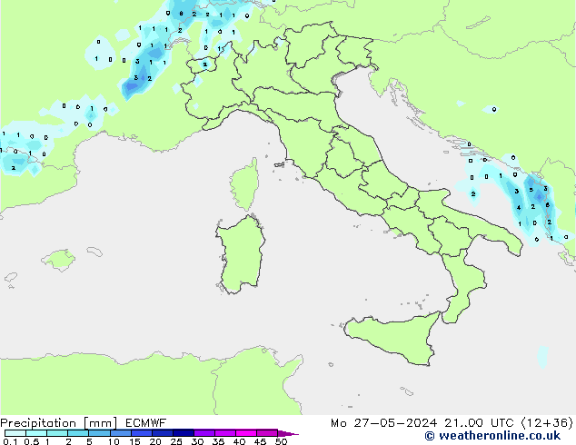 Précipitation ECMWF lun 27.05.2024 00 UTC