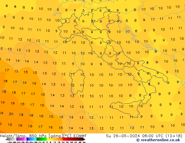 Height/Temp. 850 hPa ECMWF  26.05.2024 06 UTC