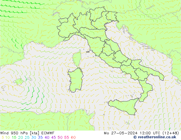 Wind 950 hPa ECMWF Mo 27.05.2024 12 UTC