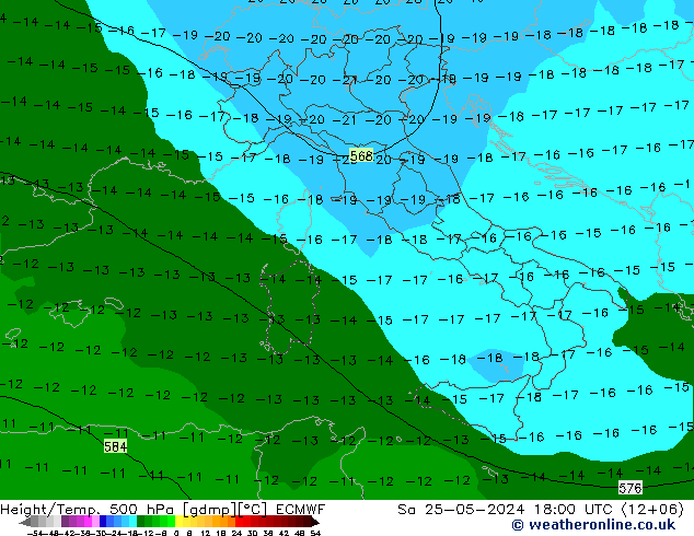 Z500/Regen(+SLP)/Z850 ECMWF za 25.05.2024 18 UTC