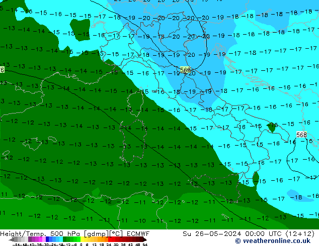 Z500/Rain (+SLP)/Z850 ECMWF Su 26.05.2024 00 UTC