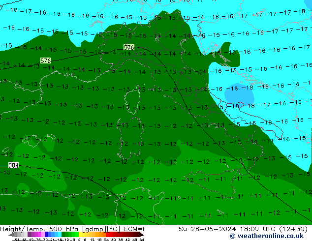 Z500/Regen(+SLP)/Z850 ECMWF zo 26.05.2024 18 UTC