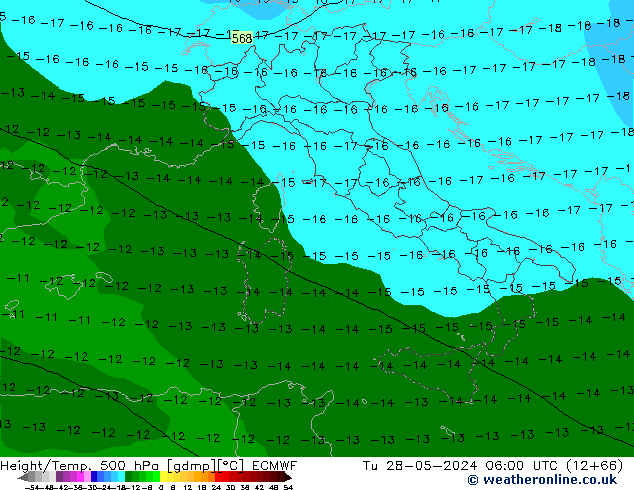 Z500/Regen(+SLP)/Z850 ECMWF di 28.05.2024 06 UTC