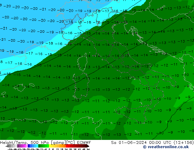 Z500/Rain (+SLP)/Z850 ECMWF Sa 01.06.2024 00 UTC