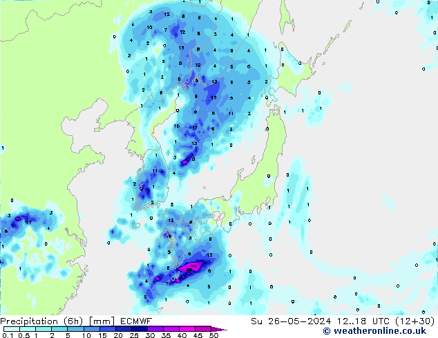 Z500/Rain (+SLP)/Z850 ECMWF Su 26.05.2024 18 UTC