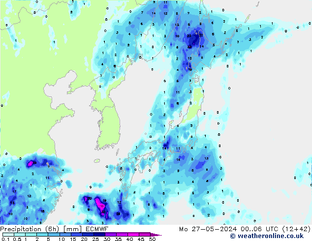 Z500/Rain (+SLP)/Z850 ECMWF  27.05.2024 06 UTC