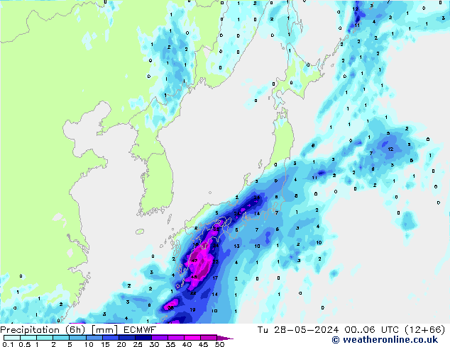 Yağış (6h) ECMWF Sa 28.05.2024 06 UTC