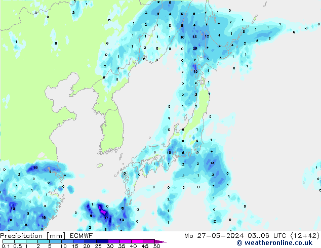 opad ECMWF pon. 27.05.2024 06 UTC