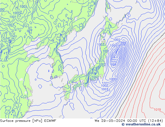 Surface pressure ECMWF We 29.05.2024 00 UTC